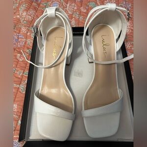 Lulu's Elegant Cream Strappy Heels